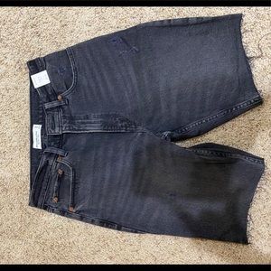 NWT black jean Bermuda shorts
